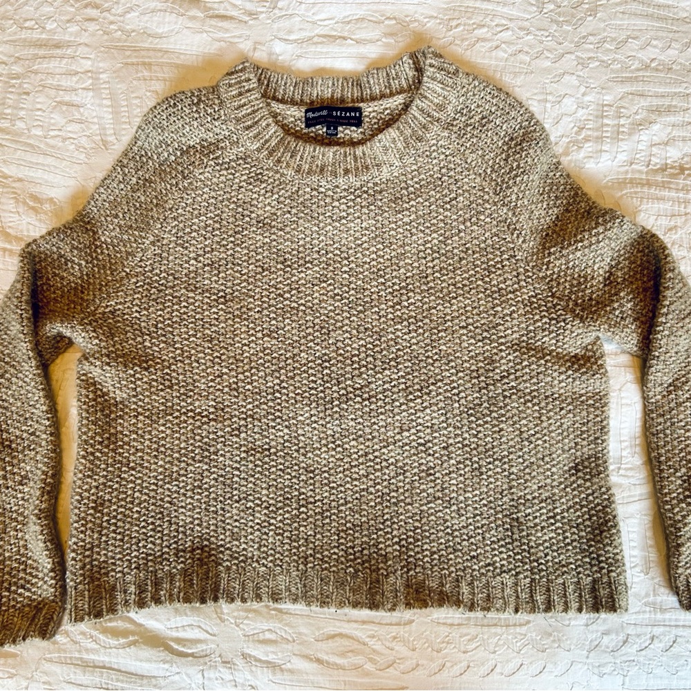 Wool Sezane x Madewell Sweater Jumper small Oatmeal Color - Picture 4 of 6